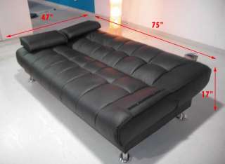 Oew New Contemporary Caresoft Futon Sofa Bed, U 3510 BK  