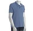 three dots dusty blue cotton terry polo