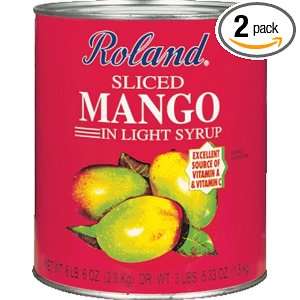 Roland Sliced Mango In Light Syrup, 6LB 6 Ounce Can (Pack of 2 