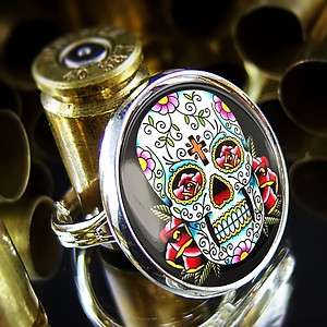 Dia De Los Muertos Day of the Dead Tattoo Goth Punk Sterling Silver 