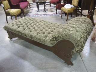 Antique Early 1900s Fainting Couch or Chaise Lounger Fresh Upholstery 