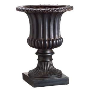  19dx25h Fiberglass Urn Black Rust