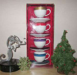 Starbucks Coffee Christmas 2006 Espresso Cup Mini Mug And Saucer Lot 