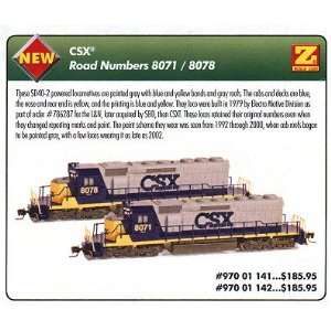    MicroTrains Z CSX SD40 2 Diesel Locomotive #8078 Toys & Games