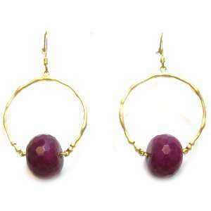 Just Give Me Jewels Goldtone Pearlized Fashion Dangle Hoops with Large 