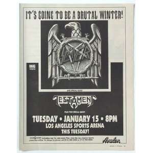  1991 Slayer Los Angeles Concert Print Ad (Music 