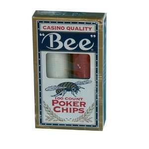  Bee 100ct Poker Chips Toys & Games
