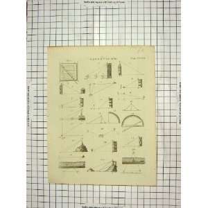 Geometry Shapes Diagrams Mathematics Antique Print