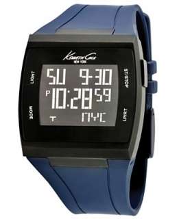 Kenneth Cole New York Watch, Mens Touch Screen Digital Blue Silicone 