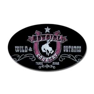  Sticker (Oval) Cowgirl Country Wild and Untamed 