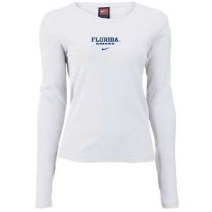 Nike Florida Gators Ladies White Long Sleeve Rib T shirt  