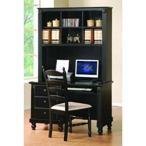    875 Series Writing Desk and Hutch Set in Black
