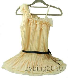   Nice One Shoulder Sweet Pleated Party Chiffon Dress Hot sell  