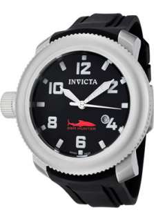 Invicta Watch 1544 Mens Sea Hunter Black Dial Black Polyurethane 