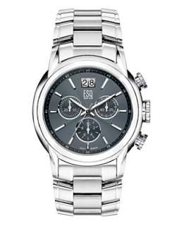 ESQ by Movado Mens Quest Gray Dial Chronograph Watch   Stainless 