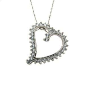  Gem Jolie Silver Blue Topaz Heart Necklace Jewelry