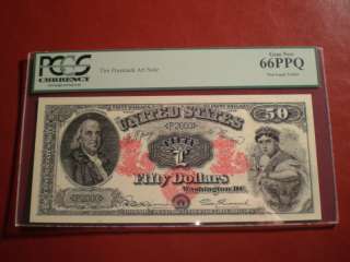   Prusmack Money Art. 1870s $50 Legal Tender Note. PCGS Gem New 66 PPQ