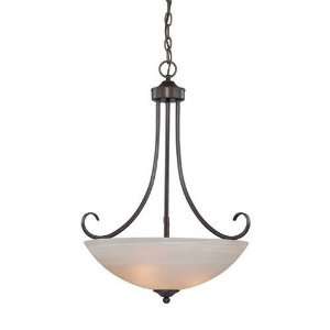Raleigh Collection 3 Light 27 Old Bronze Pendant with Faux Alabaster 
