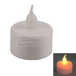   Yellow Led Battery Operated Flameless Tealight Candles With Cup  