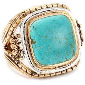  Bronzed by Barse Turquoise Carved Ring, Size 7 Jewelry