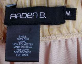 ARDEN B Tan Sheer Silk Dandelion Seed Skirt Size M Medium Lined Floral 