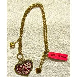 Betsey Johnson Leopard Heart Necklace