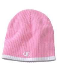 Champion Brand Knit Beanie Hat with C Logo   Pink