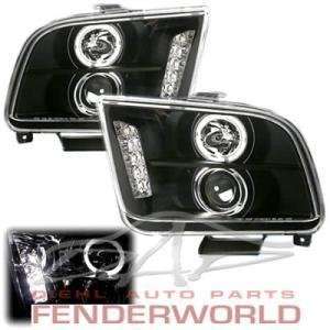    FORD MUSTANG 05 08 HALO PROJECTOR LED BLACK HEADLIGHTS Automotive