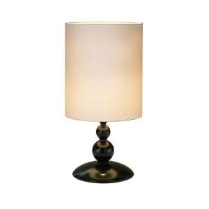  Table Lamp   Bolle Black Wood with Fabric Shade