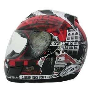  Zox Thunder R  Bronx Red and Black Full Face Helmet 