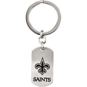Stainless Steel New Orleans Saints Team Name And Logo Keychain  