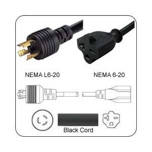  PowerFig PFL6201262012 Plug Adapter NEMA L6 20 Plug to 6 