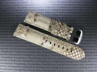   Genuine PYTHON Skin Leather Strap White Band Tang Buckle Fit BREITLING