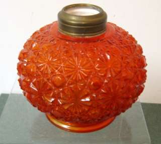 Antique Red Satin Kerosene Oil GWTW Lamp Lantern Base  