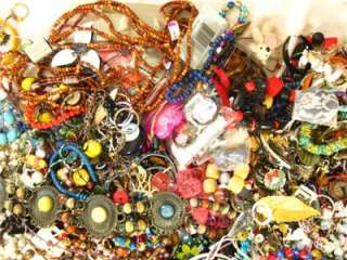 HUGE 18+ LBS VINTAGE NOW JUNK CRAFT ALTERED ART JEWELRY LOT (5 
