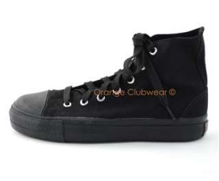 DEMONIA Womens Goth Black High Top Sneakers Shoes  