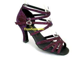 Ladies Latin Ballroom Salsa Purple Dance Shoes G223  