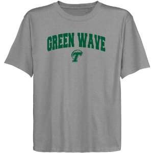  NCAA Tulane Green Wave Youth Ash Logo Arch T shirt 