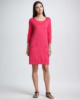 Three Quarter Scoop Neckline Dress    3 Quarter Scoop 