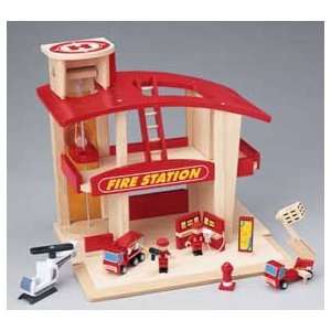    Fire House W/ 2 Trucks, Helicopter & Accessories Toys & Games
