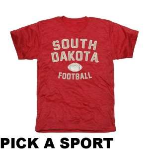  South Dakota Coyotes Legacy Tri Blend T Shirt   Vermillion 
