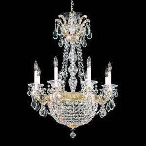   Gold/Silver Shade La Scala Empire 10 Light Up/Down Lighting Chandelier