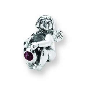  Sterling Silver Reflections January CZ Antiqued Bead Charm 