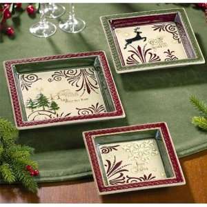 Nested Set of 3 Serving Dishes, Holiday Style Collection, by 