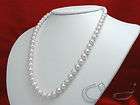Vintage strand 7mm cultured pearl necklace 14K white gold clasp akoya 