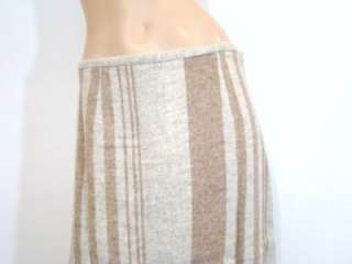   Loft Gray Wool Like Cotton Long Straight Skirt w Fringe Design 4