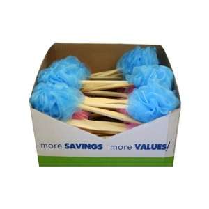  Body scrubber with wood handle (Wholesale in a pack of 36 
