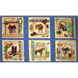  45 Wide Back In The Saddle Pillow Panel Royal Fabric By 