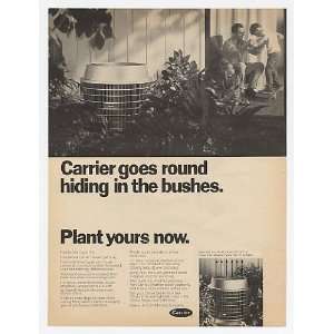  1969 Carrier Air Conditioner Hides Bushes Print Ad (12148 