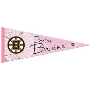  NHL Boston Bruins Pennant   Premium Felt Pink Style 